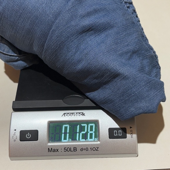 Chicos Long Sleeve Tunic Shirt Sz 2 = 12/14 Blue Tencel Denim Stapel Minimalist - Picture 10 of 10